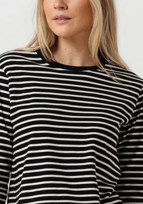 Schwarze PENN & INK Pullover SWEATER STRIPE - large