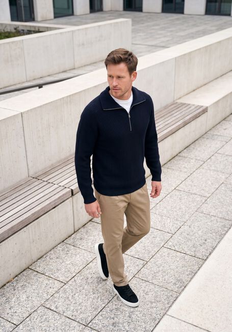 Dunkelblau PROFUOMO Pullover PULLOVER HALF ZIP HEAVY WOOL - large