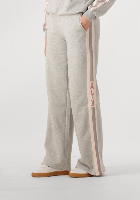 Graue ALIX THE LABEL Jogginghose LADIES KNITTED SIDE TAPE WIDE LEG SWEAT PANTS - large