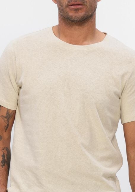 Beige SELECTED MEN T-shirt SLHADAM LINEN BLEND SS TEE NOOS - large