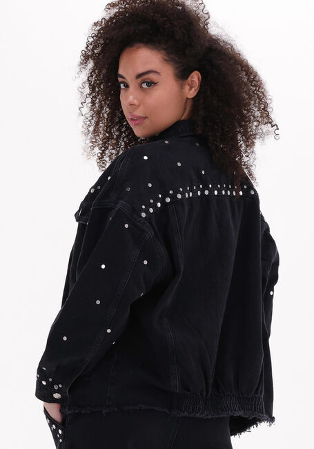 Schwarze ALIX THE LABEL Jeansjacke LADIES WOVEN STUDDED DENIM JACKET - large
