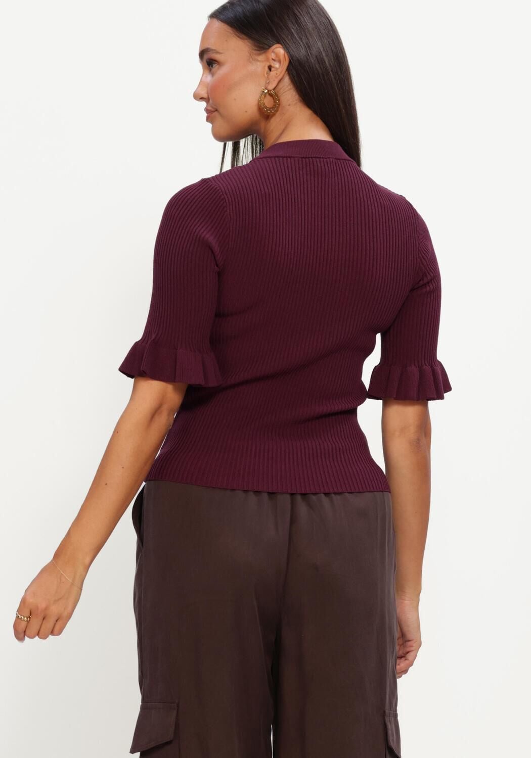 Bordeaux Y.A.S. Top YASMIKLA SS KNIT TOP - large
