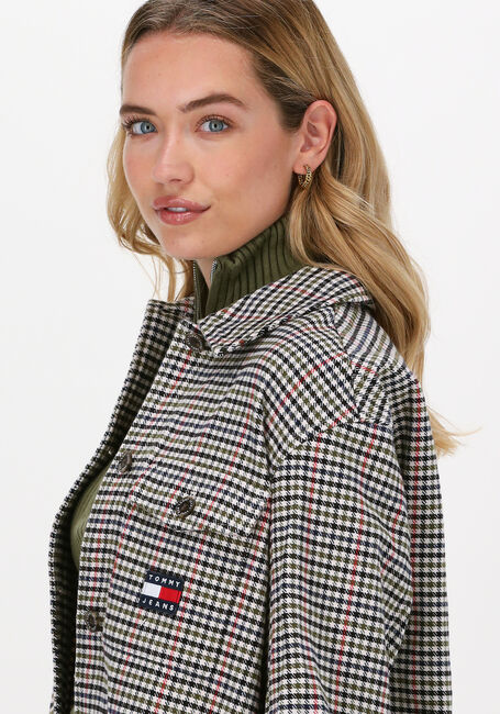 Beige TOMMY JEANS Blusen TJW MINI CHECK OVERSHIRT - large