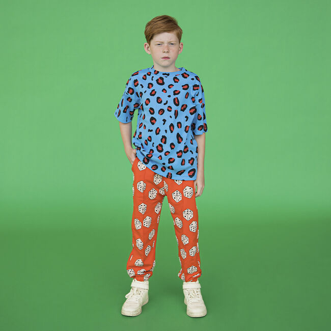 Blaue CARLIJNQ T-shirt LEOPARD - T-SHIRT OVERSIZED - large