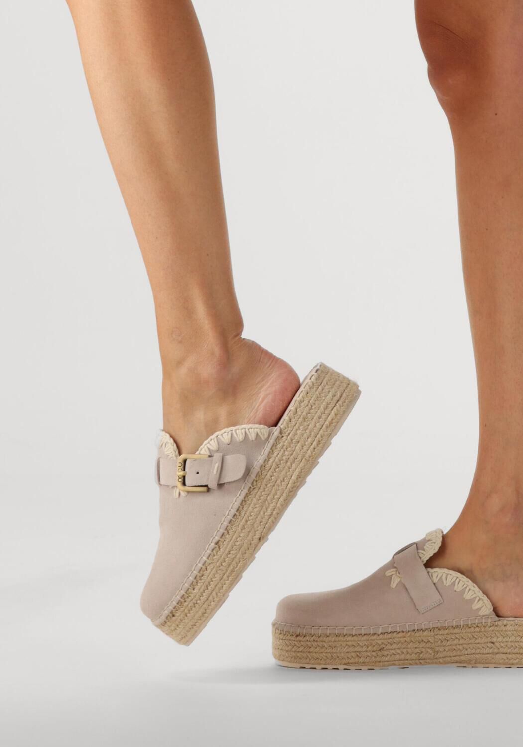 Beige MOU Slipper JUTE CLOG PLAIN SUE - large