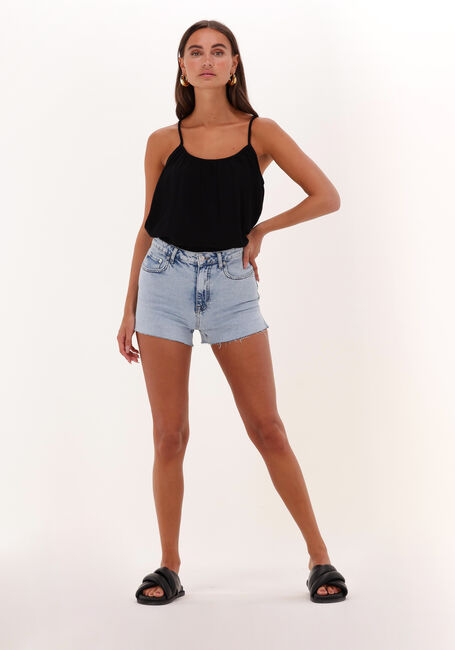 Blaue NA-KD Jeans RAW HEM SLIT DENIM SHORTS - large