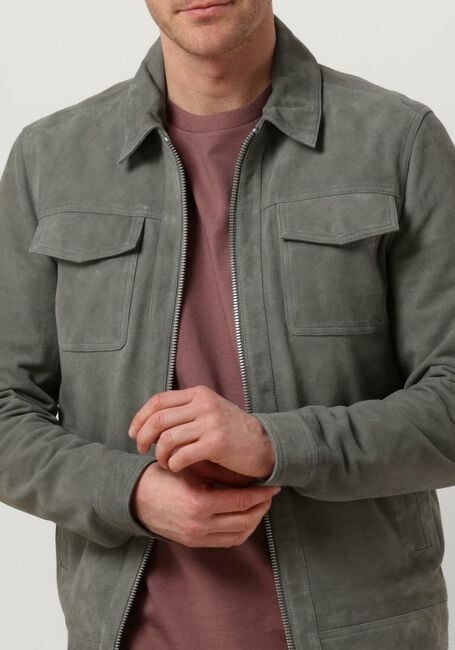 Graue GOOSECRAFT Lederjack GC PORTER JACKET - large