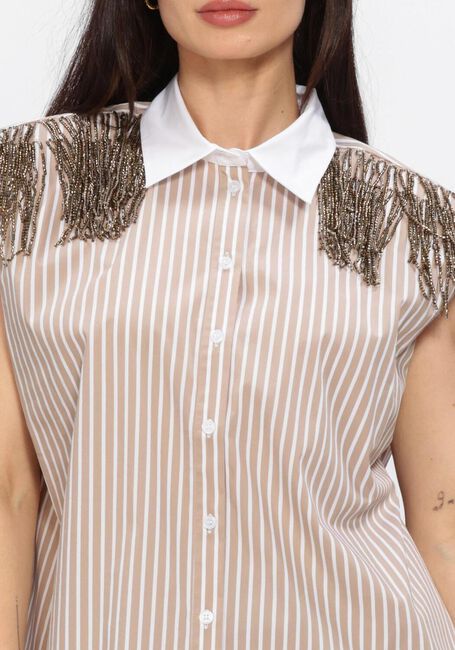 Beige DANTE6 Blusen RHOBIN SLEEVELESS FRINGE DETAI SHIRT - large