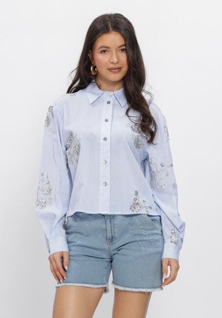 Blaue NUKUS Blusen ADORA BLOUSE STRIPE - large