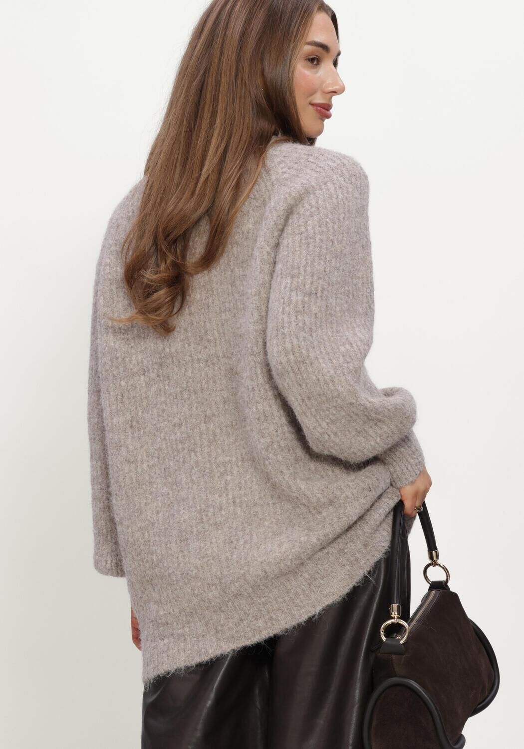 Beige HAUTE L'AMITI&Eacute; Pullover DARCIA RIB COLLAR KNIT - large