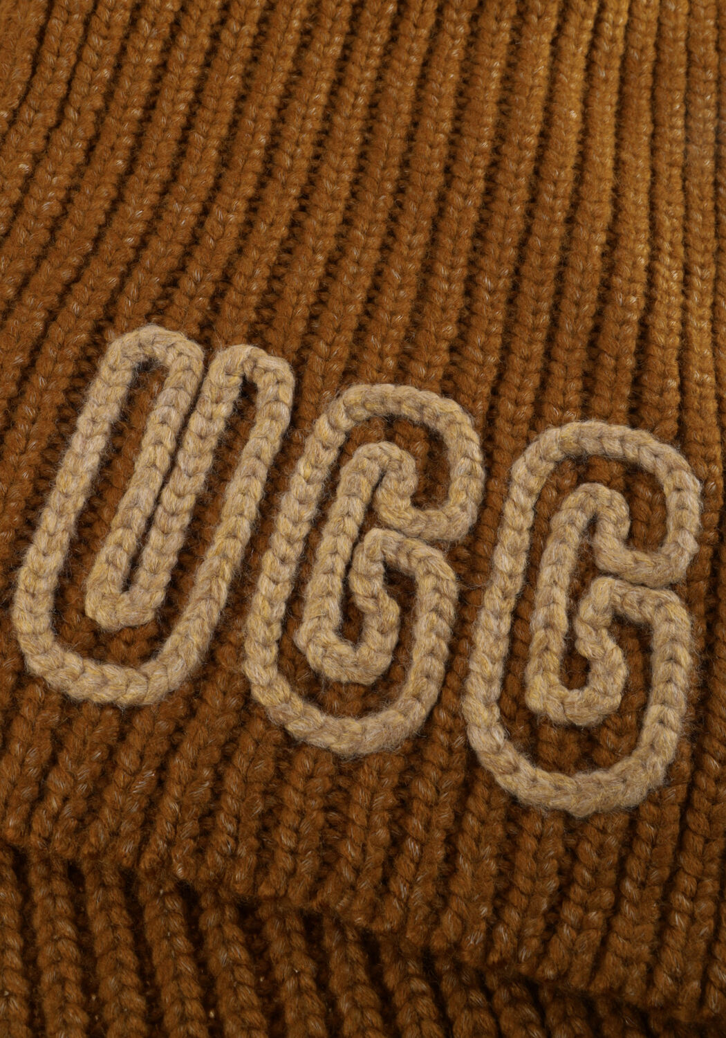 Camelfarbene UGG Schal U CHUNKY CRAFTED RIB SCARF - large