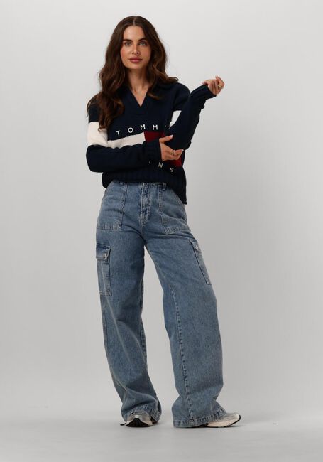 Blaue TOMMY JEANS Pullover TJW RWB FLAG RUGBY SWEATER - large