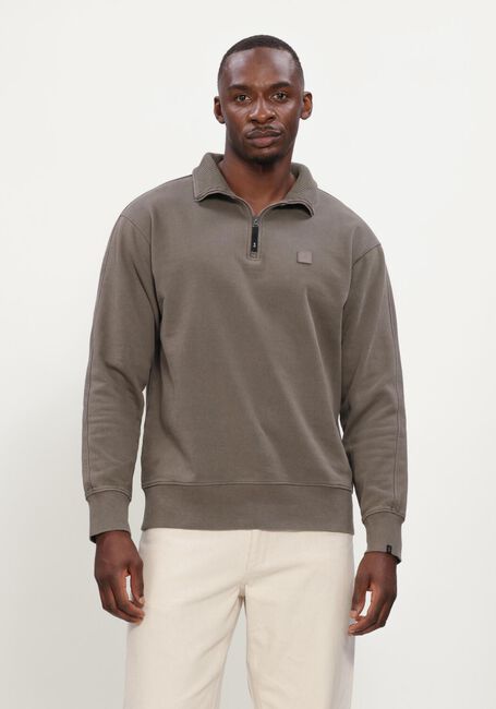 Taupe BUTCHER OF BLUE Pullover ARMY SWEAT HALF ZIP - large