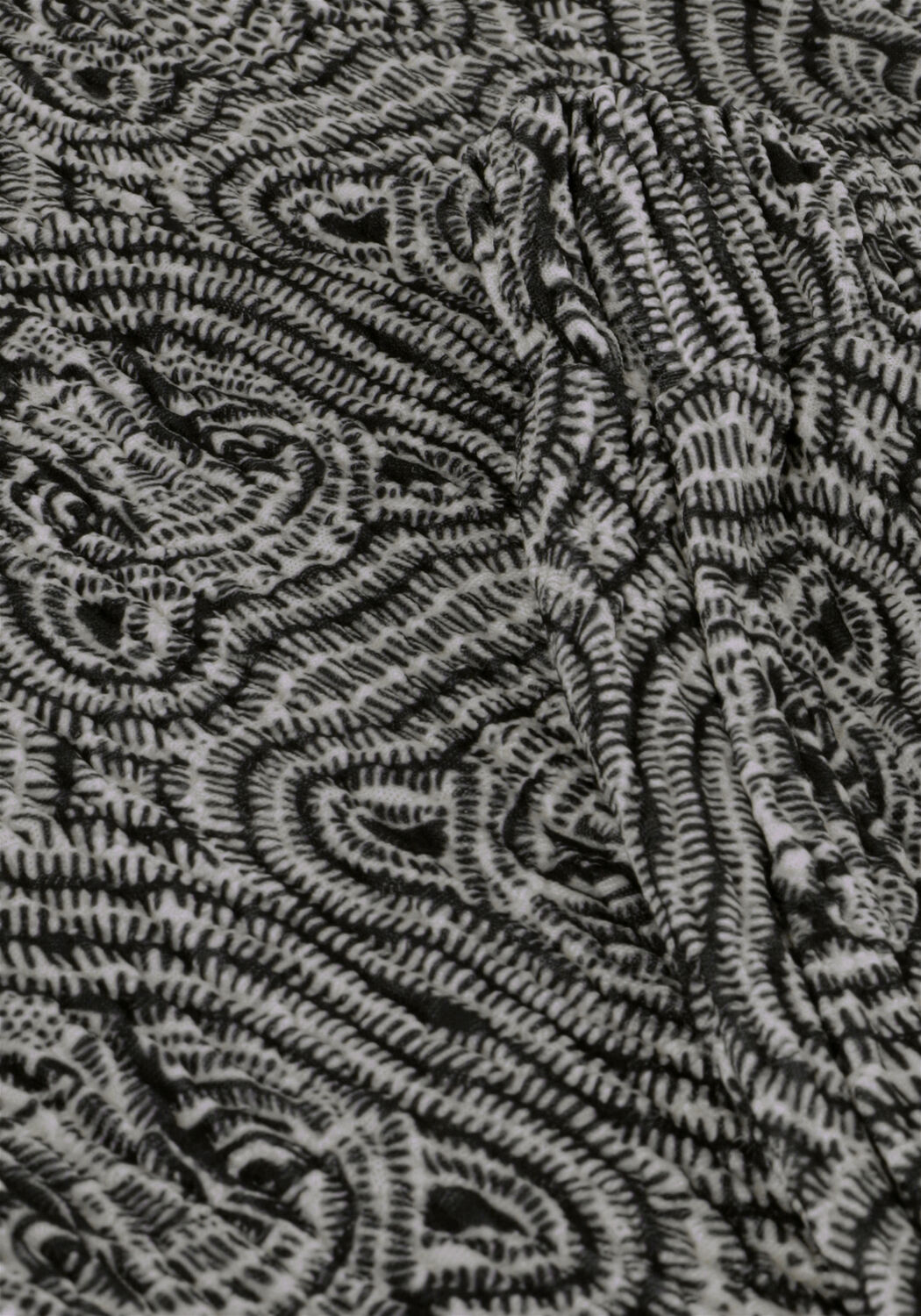 Schwarze ALIX THE LABEL Weite Hose LADIES KNITTED LEOPARD CRINKLE PANTS - large