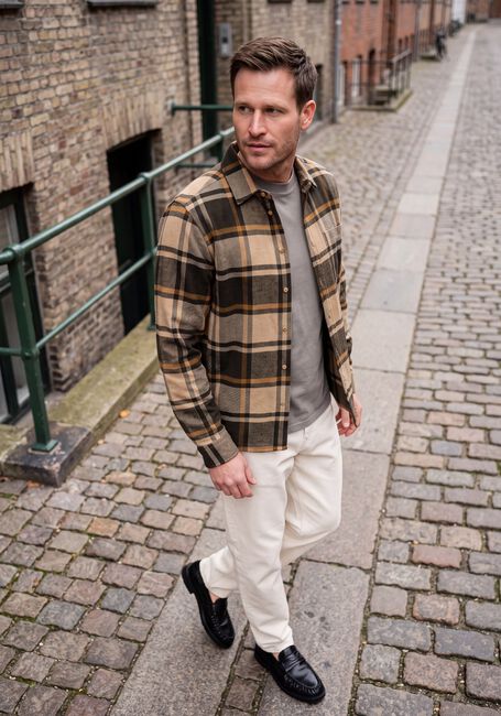 Gr&uuml;ne LES DEUX Casual-Oberhemd CHECK FLANNEL SHIRT - large