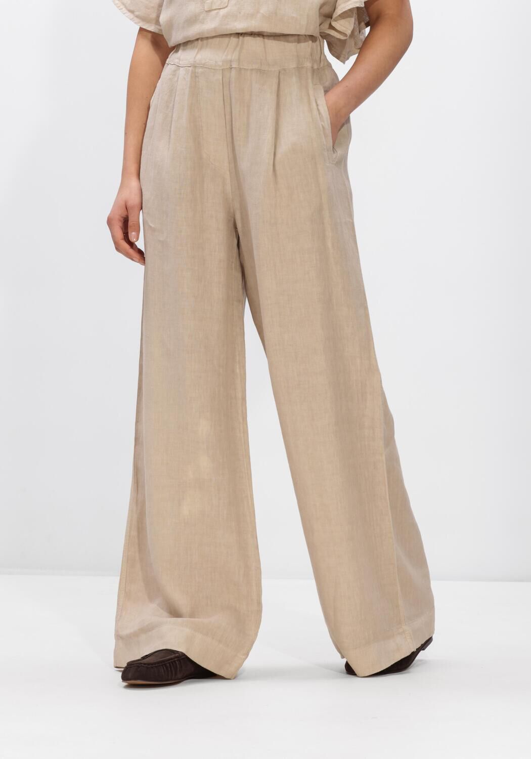 Beige BY-BAR Weite Hose BENJI LINNEN PANTS