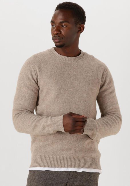 Beige SELECTED MEN Pullover SLHNEIL LS KNIT NEPS CREW NECK - large