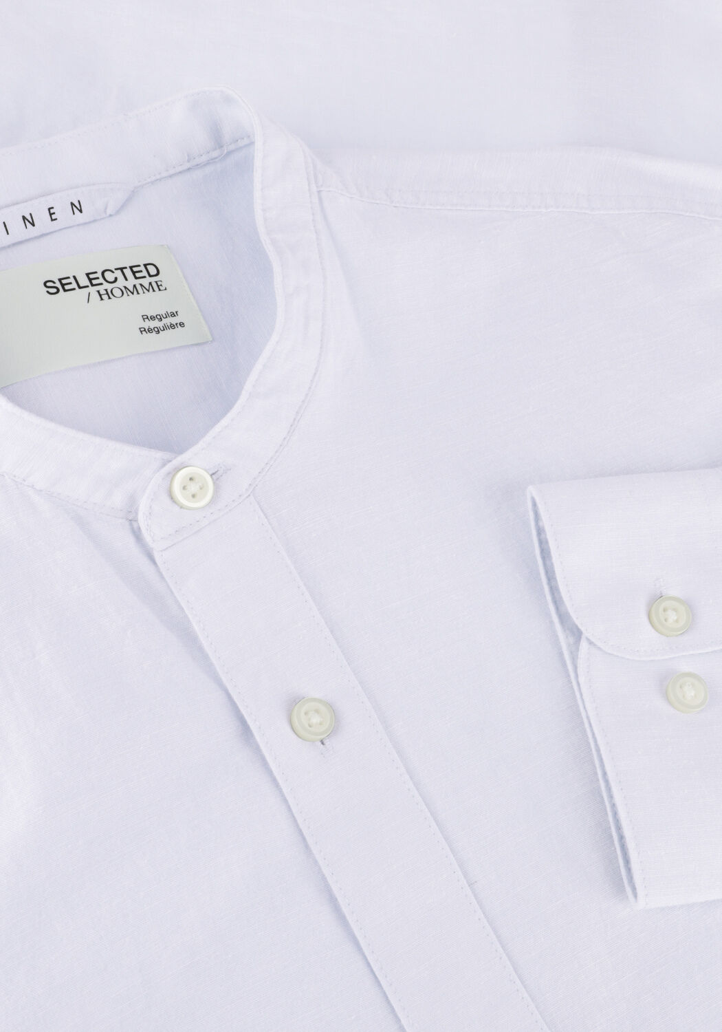 Blaue SELECTED MEN Casual-Oberhemd SLHREGNEW-LINEN SHIRT LS BAND - large