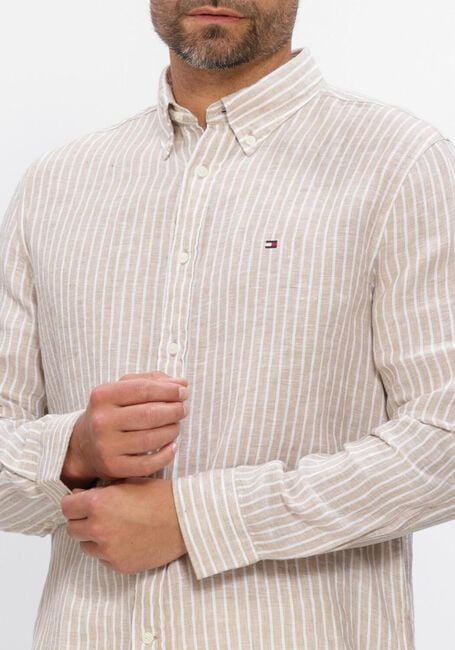 Sand TOMMY HILFIGER Casual-Oberhemd LINEN BENGAL STRIPE RF SHIRT - large