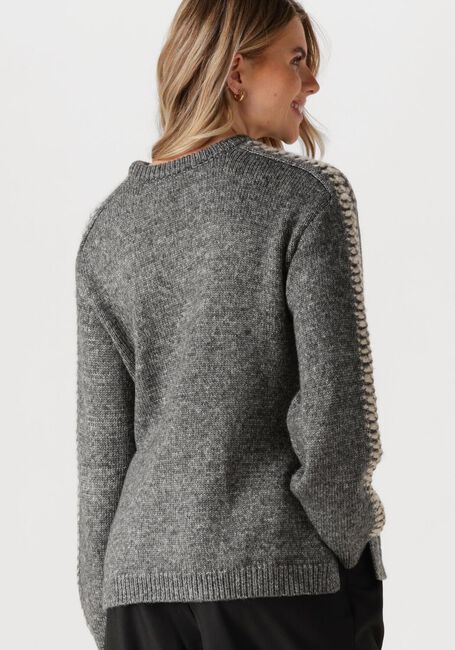 Dunkelgrau MODSTRÖM Strickjacke LINEMD O-NECK - large