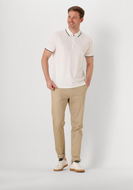 Weiße SELECTED HOMME Polo-Shirt SLHFAVE SPORT ZIP SS POLO NOOS - large