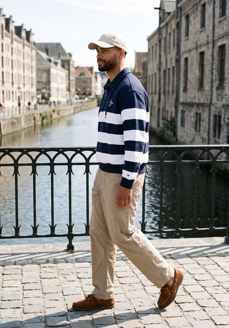 Dunkelblau TOMMY HILFIGER Pullover NAUTICAL BLOCK STRIPE 1/4 ZIP - large