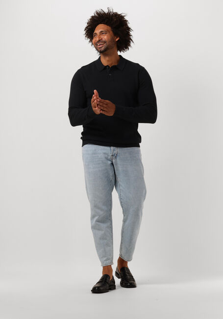 Schwarze SELECTED MEN Pullover SLHREG-DAN KNIT LS POLO O - large