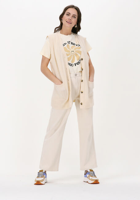 Ecru CATWALK JUNKIE T-shirt TS HAPPY FLOWER - large