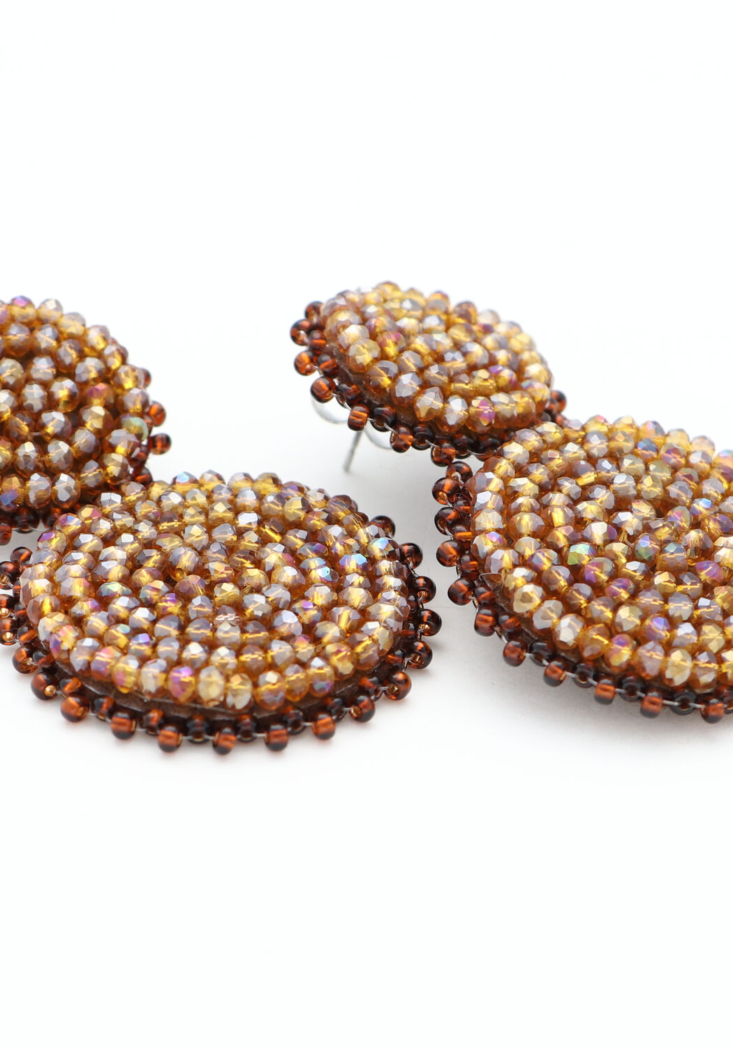 Bronzefarbig PAULIE POCKET Ohrringe SMALL DOUBLE BEADS EARRINGS - large