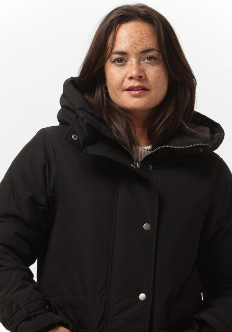 Schwarze OBJECT Wattierte Jack KATIE LONG COAT - large