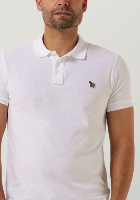 Weiße PS PAUL SMITH Polo-Shirt MENS SLIM FIT SS POLO SHIRT ZEBRA - large