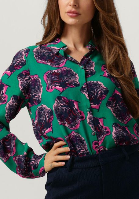 Dunkelgrün POM AMSTERDAM Blusen MILA FLOWER POP PINK - large