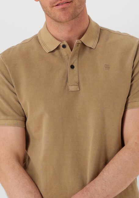Beige G-STAR RAW Polo-Shirt DUNDA OVERDYED SLIM POLO S\S - large