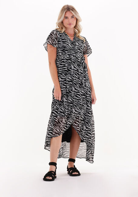 Schwarze COLOURFUL REBEL Maxikleid FELIN ZEBRA MAXI WRAP DRESS - large