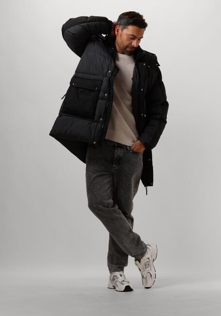 Schwarze TOMMY JEANS Wattierte Jack TJM TWO TONE PARKA - large