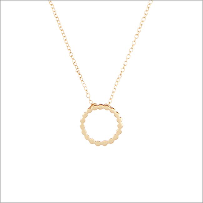 Goldfarbene ALLTHELUCKINTHEWORLD Kette FORTUNE NECKLACE DOTTED CIRCLE - large