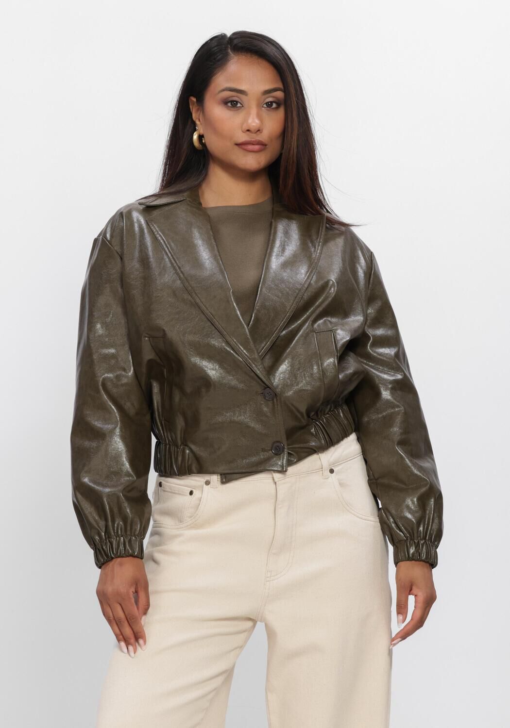 Khaki NUKUS Jacken MADELIN JACKET PU - large