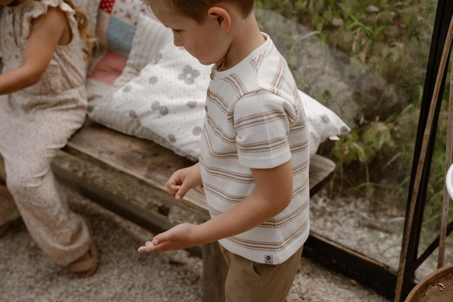 Sand DAILY7 Polo-Shirt T-SHIRT STRIPE - large