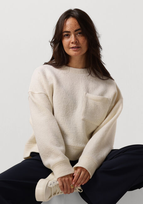 Weiße VANILIA Pullover CURL WOOL SWEAT - large
