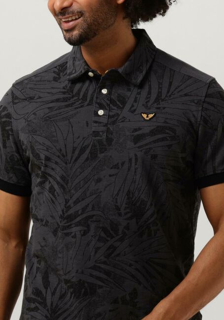 Dunkelgrau PME LEGEND Polo-Shirt SHORT SLEEVE POLO PIQUE MELANGE AOP - large