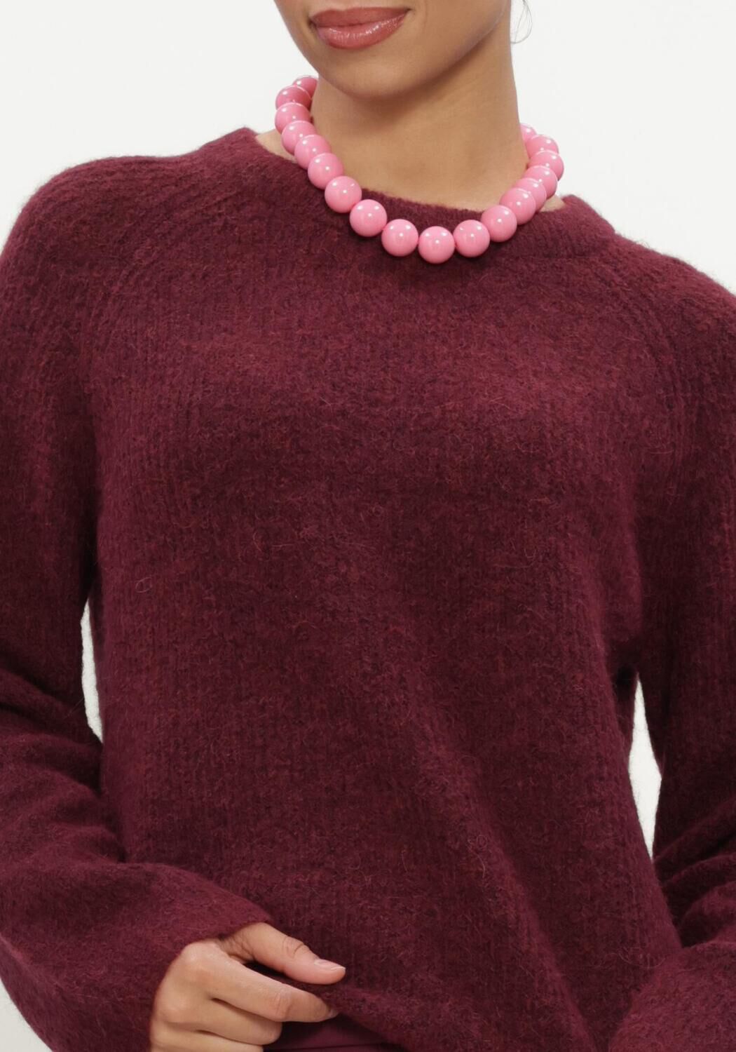 Bordeaux OBJECT Pullover OBJAGATE O-NECK L/S KNIT PULLOVER NOOS - large