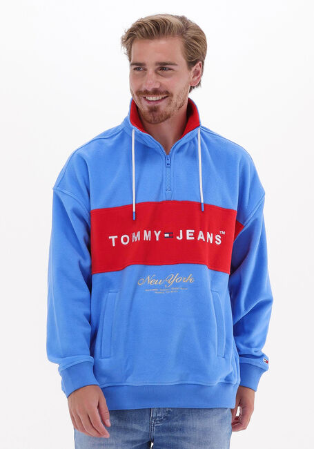 Blaue TOMMY JEANS Sweatshirt TJM ARCHIVE POLAR MOCK NECK - large