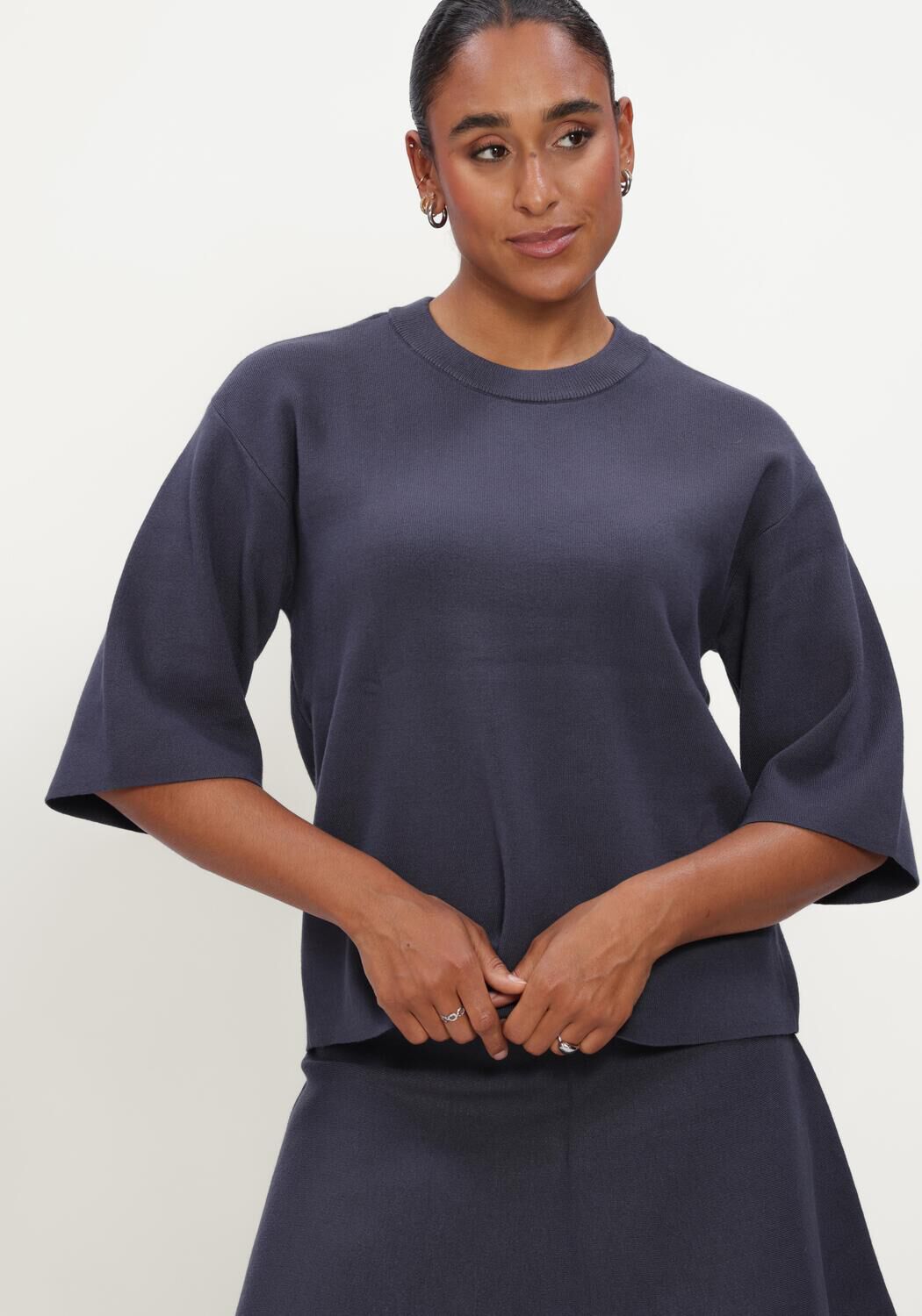 Dunkelblau MSCH COPENHAGEN Pullover MSCHAGATHA EAST 3/4 PULLOVER - large