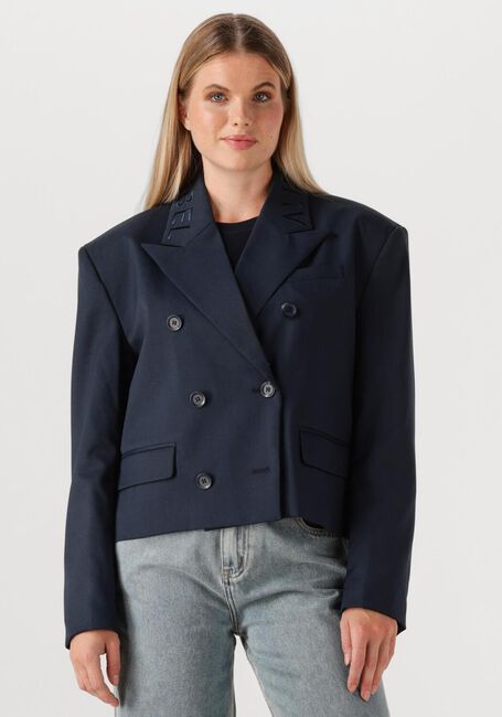 Dunkelblau ALIX THE LABEL Blazer LADIES WOVEN DOUBLE BREASTED BLAZER - large