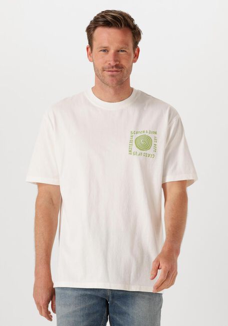 Weiße SCOTCH & SODA T-shirt RELAXED-FIT WASHED ARTWORK T-SHIRT - large