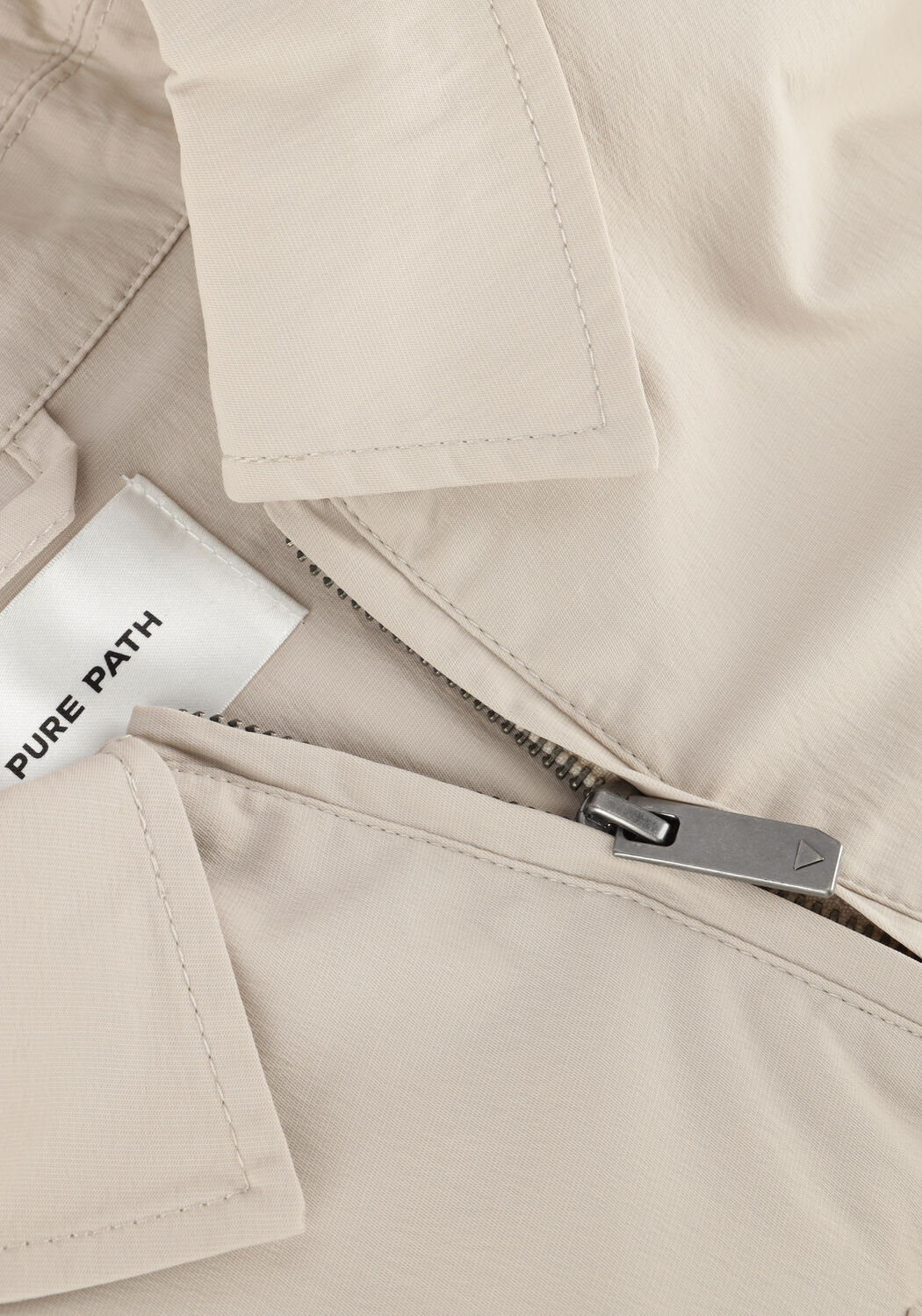 Sand PURE PATH Overshirt SHIRT WITH FRONT ZIPPER AND CHEST POCKETS - large