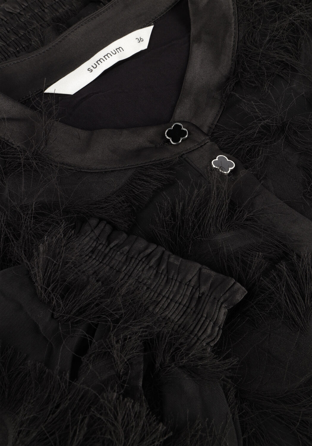 Schwarze SUMMUM Blusen BLOUSE FRINGE FLUFFY - large