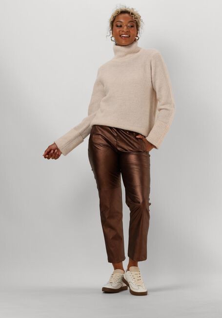 Beige SELECTED FEMME Pullover SLFSIA RAS LS KNIT HIGH NECK - large