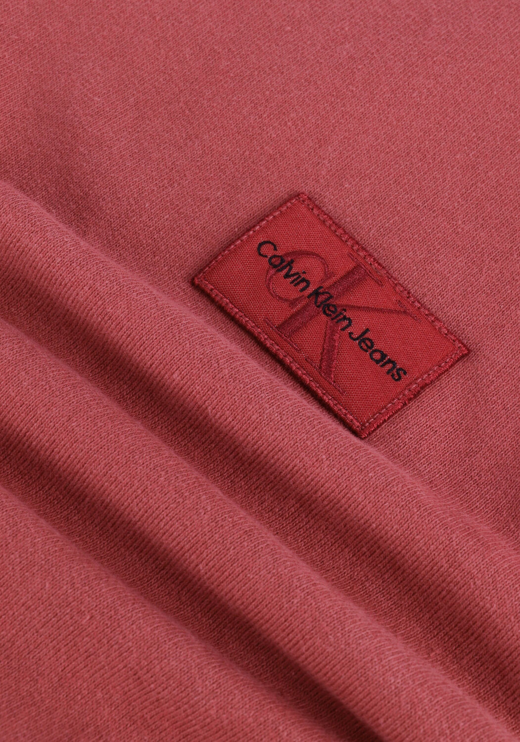 Rote CALVIN KLEIN Sweatshirt SHRUNKEN BADGE CREW NECK - large