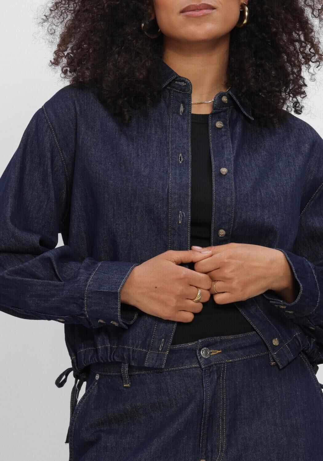 Dunkelblau SUMMUM Blusen DENIM BLOUSE LIGHT COTTON TWIL - large